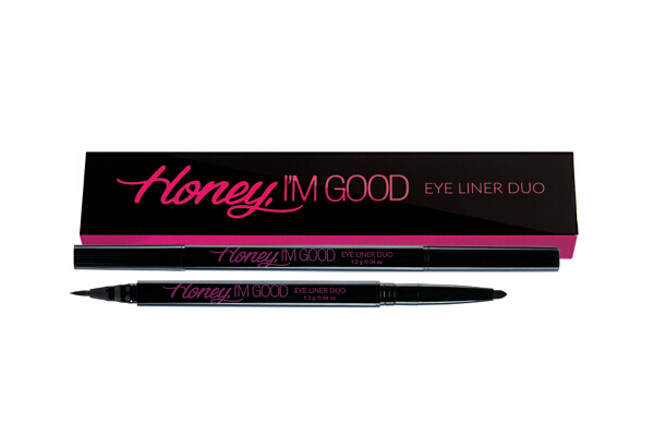 Pink Sugar Honey I’m Good Eyeliner Duo (P349). This Eyeliner Duo is smudge-proof and long-lasting. It features a felt-tip liquid liner on one side and soft pencil on the other, and comes in four color combinations.